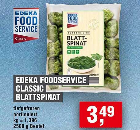 EDEKA FOODSERVICE CLASSIC BLATTSPINAT 2500 g Beutel