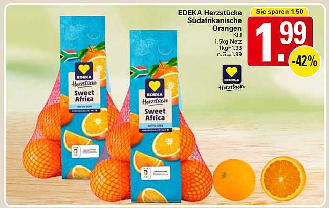 EDEKA Herzstücke Südafrikanische Orangen K.L.I. 1,5 kg