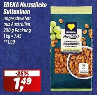 EDEKA Herzstücke Sultaninien 200 g - Ungeschwefelt aus Australien