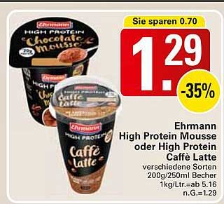 Ehrmann High Protein Mousse oder High Protein Caffé Latte