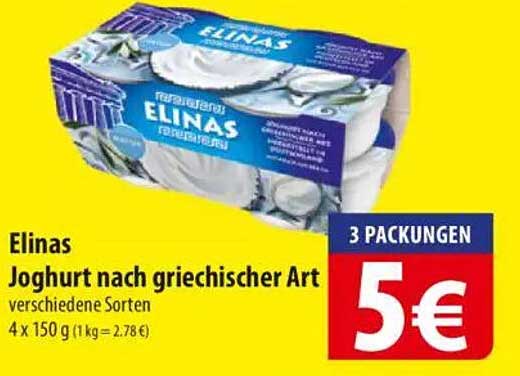 Elinas Joghurt nach griechischer Art – verschiedene Sorten