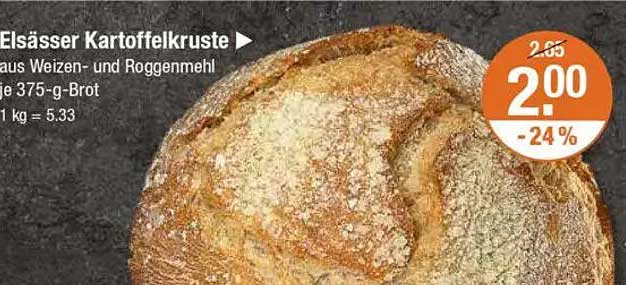 Elsässer Kartoffelkruste aus Weizen- und Roggenmehl - 375-g-Brot