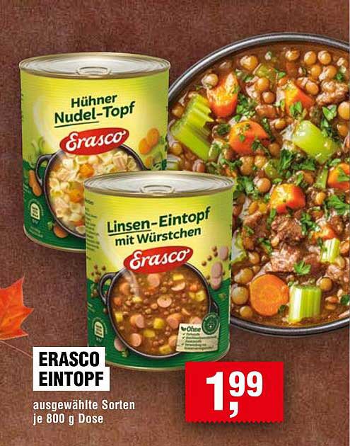 ERASCO Eintopf – Hühnertopf und Linsentopf mit Würstchen