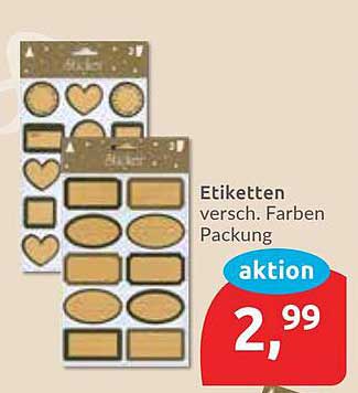 Etiketten verschiedene Farben Packung