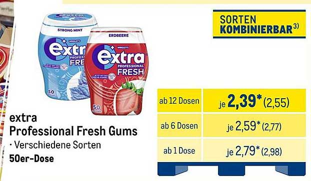 extra Professional Fresh Gums - Verschiedene Sorten 50er-Dose