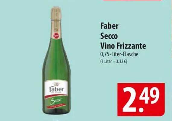 Faber Secco Vino Frizzante 0,75-Liter-Flasche