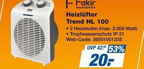 Fakir Heizlüfter Trend HL 100