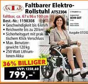 Faltbarer Elektro-Rollstuhl AT52304