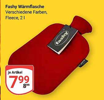 Fashy Wärmflasche - Verschiedene Farben, Fleece, 2 l