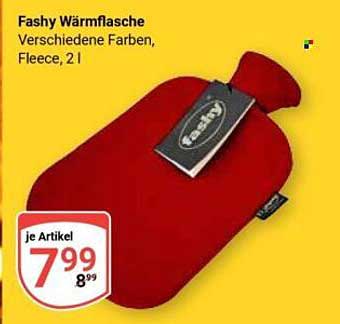 Fashy Wärmflasche - Verschiedene Farben, Fleece, 2 l
