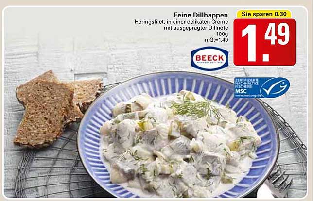 Feine Dillhappen - Heringsfilet in einer delikaten Creme mit ausgeprägter Dillnote
