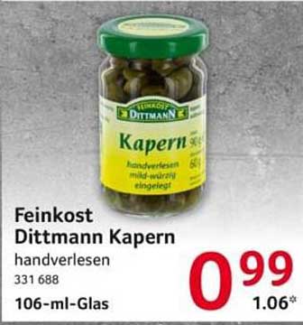 Feinkost Dittmann Kapern 106-ml-Glas