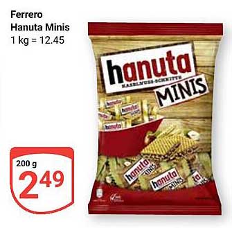 Ferrero Hanuta Minis 200 g - Jetzt nur für 2,49 €