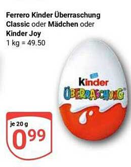 Ferrero Kinder Überraschung Classic oder Mädchen oder Kinder Joy