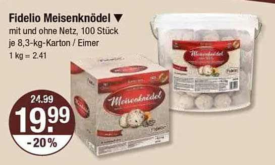 Fidelio Meisenknödel mit und ohne Netz, 100 Stück - 20% Rabatt!