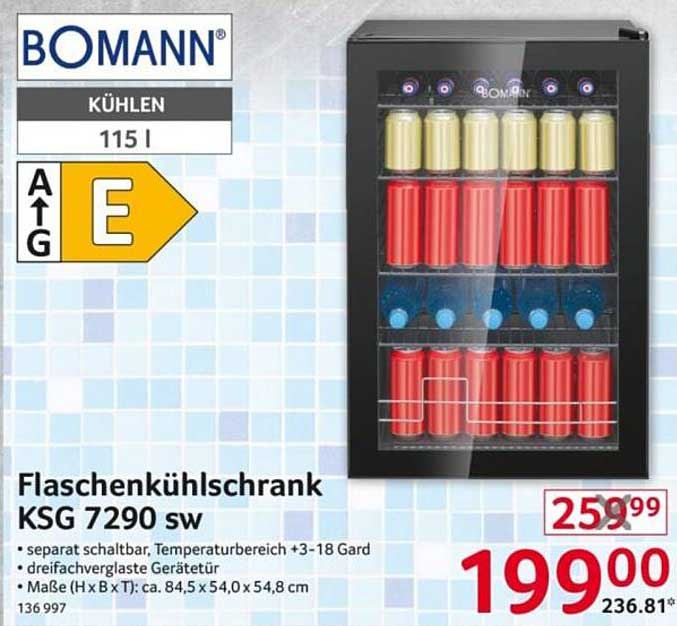 Flaschenkühlschrank KSG 7290 sw
