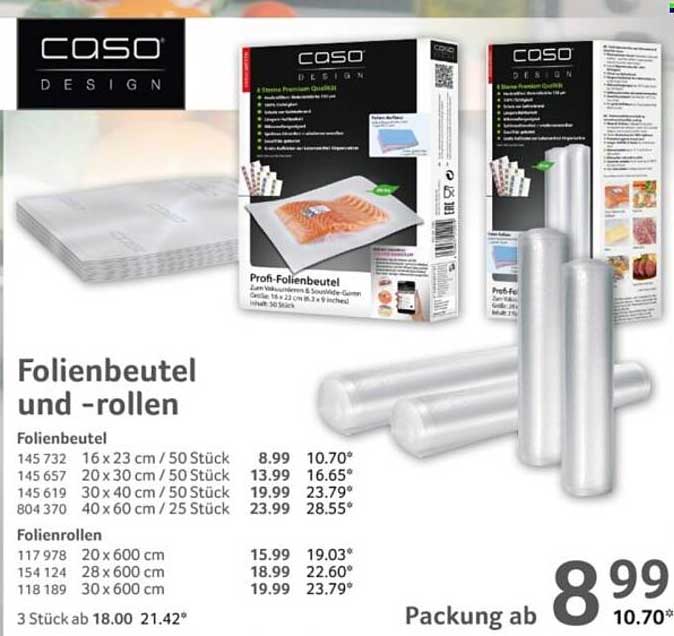 Folienbeutel und -rollen von Caso Design