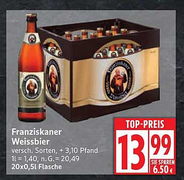 Franziskaner Weissbier Kasten 20x0,51l - Top-Angebot!