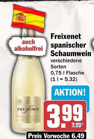 Freixenet spanischer Schaumwein 0,75 l – auch alkoholfrei
