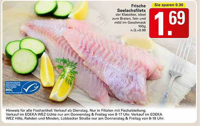 Frische Seelachsfilets - der Klassiker, ideal zum Braten, fein und mild im Geschmack