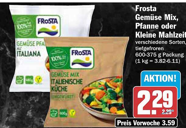 Frosta Gemüse Mix, Pfanne oder Kleine Mahlzeit - verschiedene Sorten, tiefgefroren