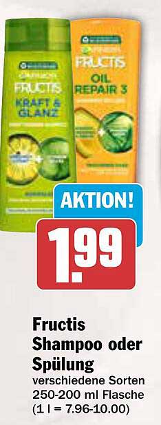Fructis Shampoo oder Spülung verschiedene Sorten 250-200 ml Flasche