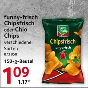 funny-frisch Chipsfrisch oder Chio Chips verschiedene Sorten 150-g-Beutel