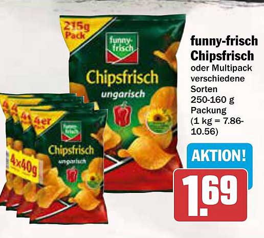funny-frisch Chipsfrisch oder Multipack verschiedene Sorten 250-160 g Packung