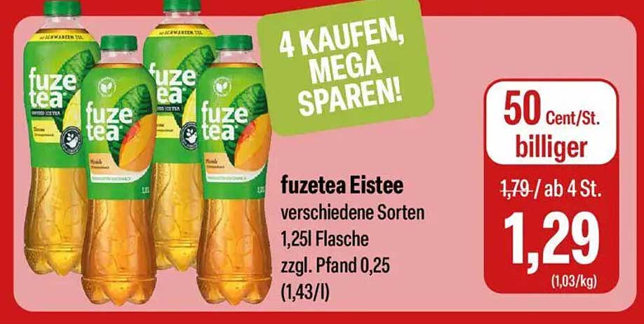 fuze tea Eistee verschiedene Sorten 1,25l Flasche