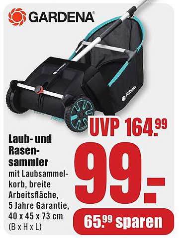 Gardena Laub- und Rasensammler mit Laubsammelkorb