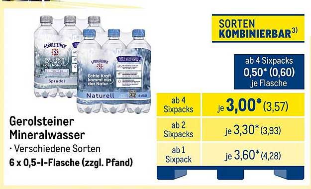 Gerolsteiner Mineralwasser - 6 x 0,5 l Flasche