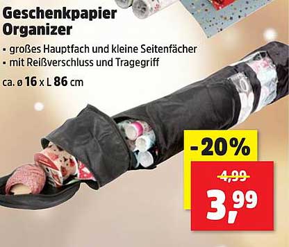 Geschenkpapier Organizer