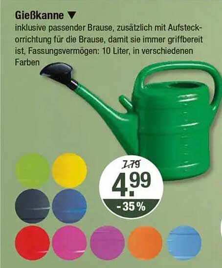 Gießkanne in verschiedenen Farben – inkl. passender Brause
