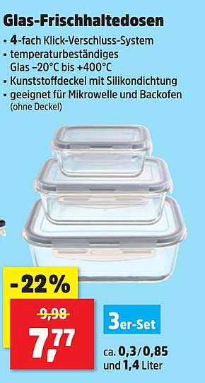 Glas-Frischhaltedosen 3er-Set