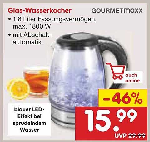 Glas-Wasserkocher Gourmetmaxx