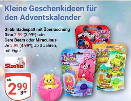 Glibbi Badespaß mit Überraschung – Dino, Care Bears oder Miraculous