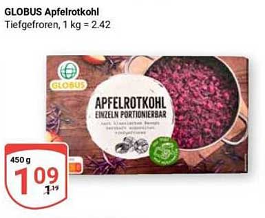 GLOBUS Apfelrotkohl, tiefgefroren, 450 g