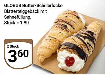 GLOBUS Butter-Schillerlocke – Blätterteiggebäck mit Sahnefüllung