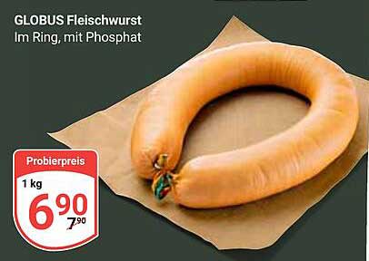 GLOBUS Fleischwurst im Ring, mit Phosphat