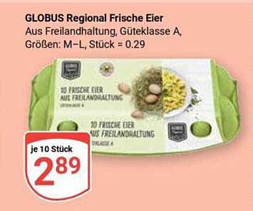 GLOBUS Regional Frische Eier - Aus Freilandhaltung, Güteklasse A