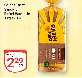 Golden Toast Sandwich Dinkel Harmonie