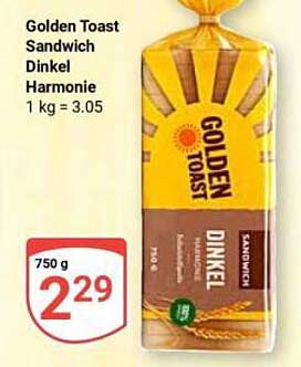 Golden Toast Sandwich Dinkel Harmonie