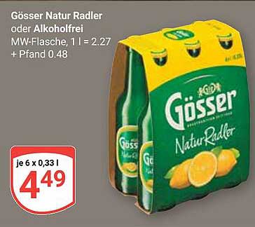 Gösser Natur Radler oder Alkoholfrei im 6er-Pack