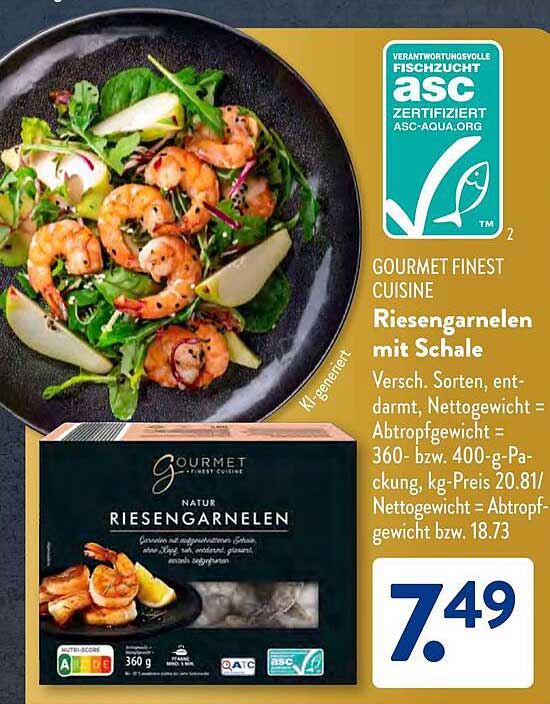 GOURMET FINEST CUISINE Riesengarnelen mit Schale
