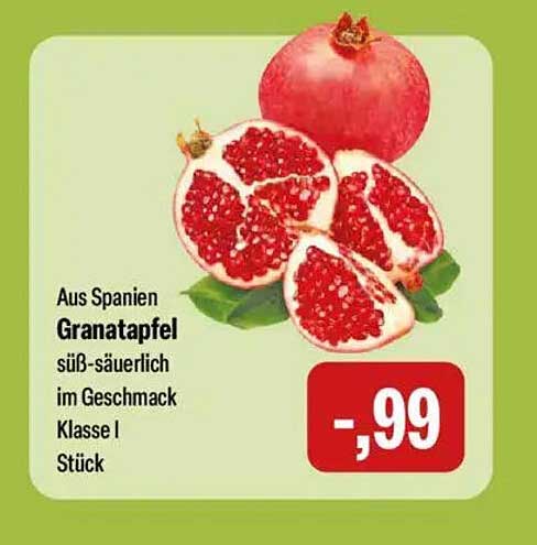 Granatapfel aus Spanien - süß-säuerlich im Geschmack, Klasse I, Stück