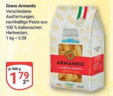 Grano Armando – Nachhaltige Pasta aus 100 % italienischem Hartweizen