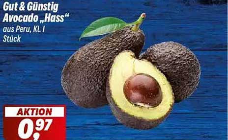 Gut & Günstig Avocado „Hass“ aus Peru, KL 1 Stück