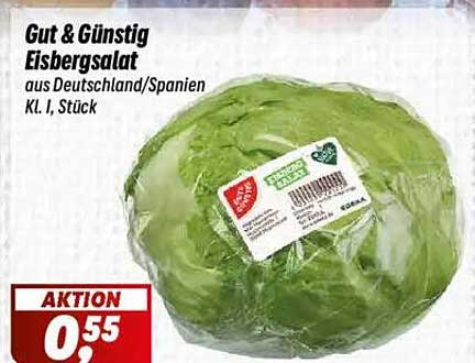 Gut & Günstig Eisbergsalat aus Deutschland/Spanien - KL I, Stück