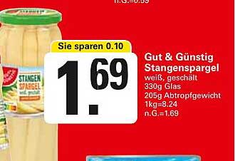 Gut & Günstig Stangenspargel 330g Glas