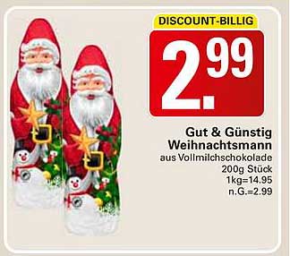 Gut & Günstig Weihnachtsmann aus Vollmilchschokolade